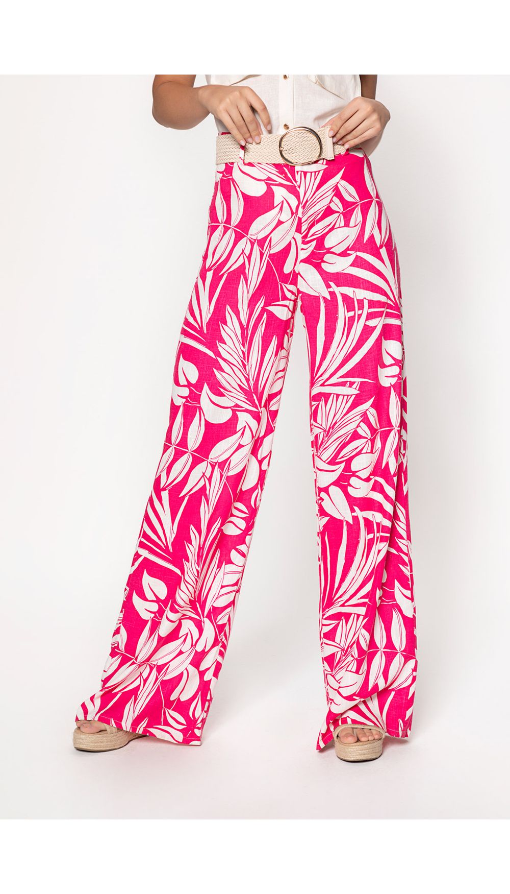 Pantalon palazzo con cinturon para mujer