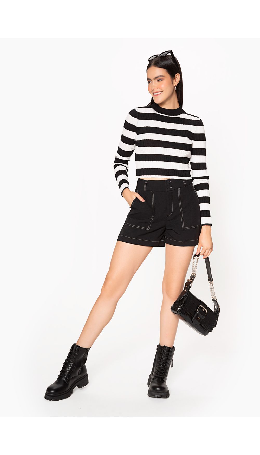 Short para dama tiro alto