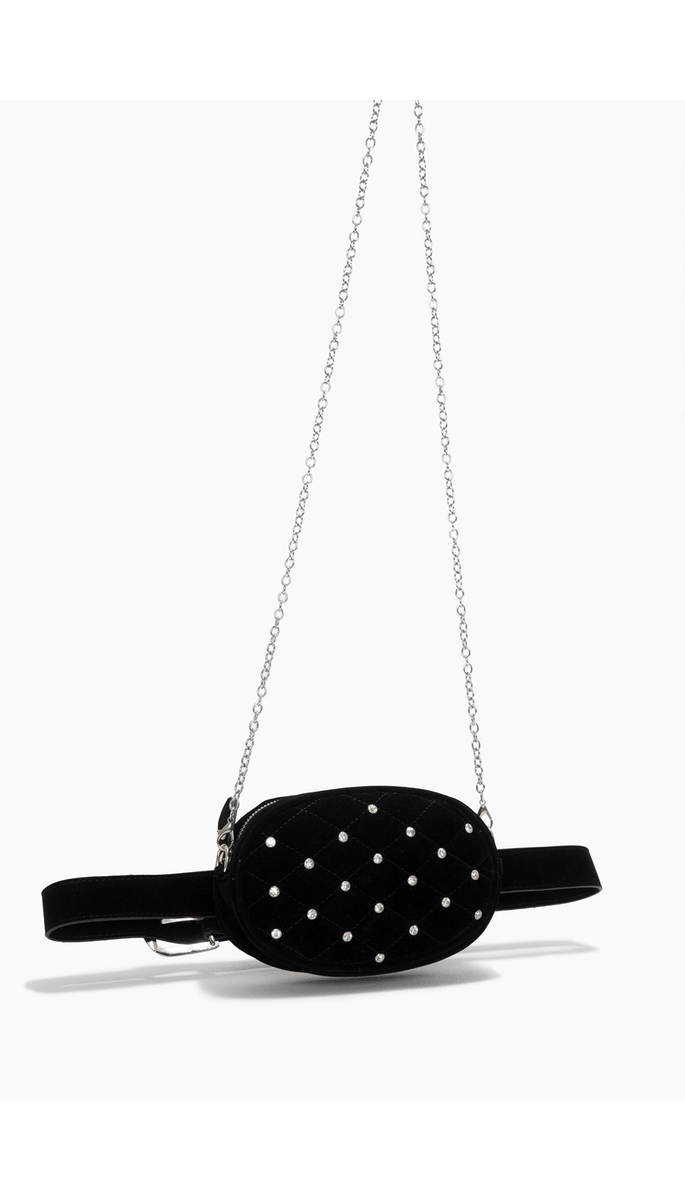 Bolso híbrido en velvet con apliques