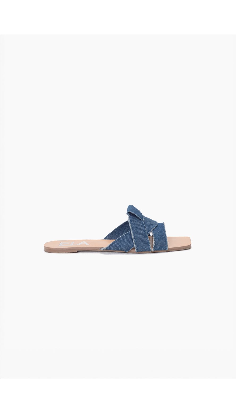 Sandalia plana en denim