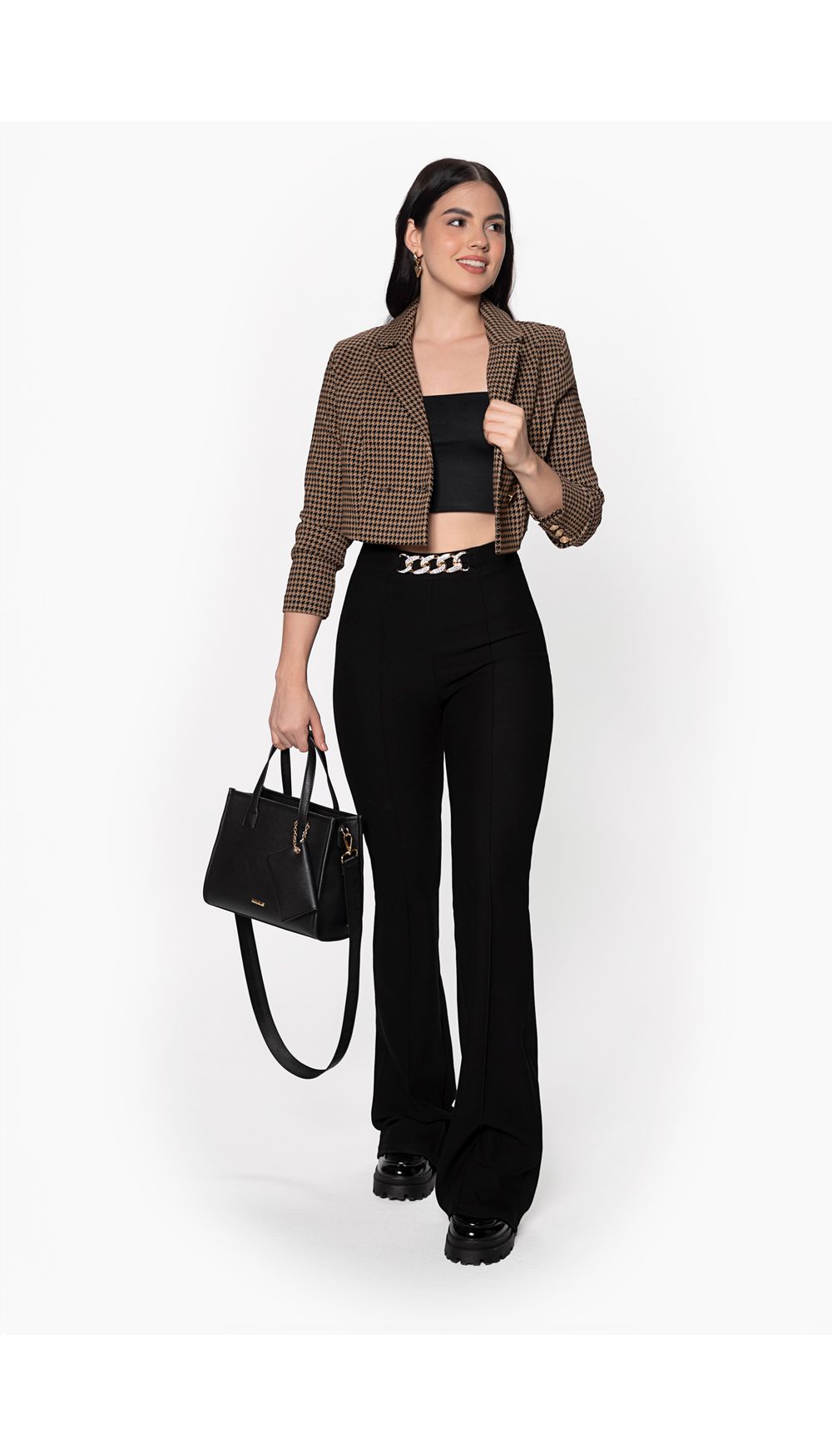 Blazer crop manga larga  para mujer