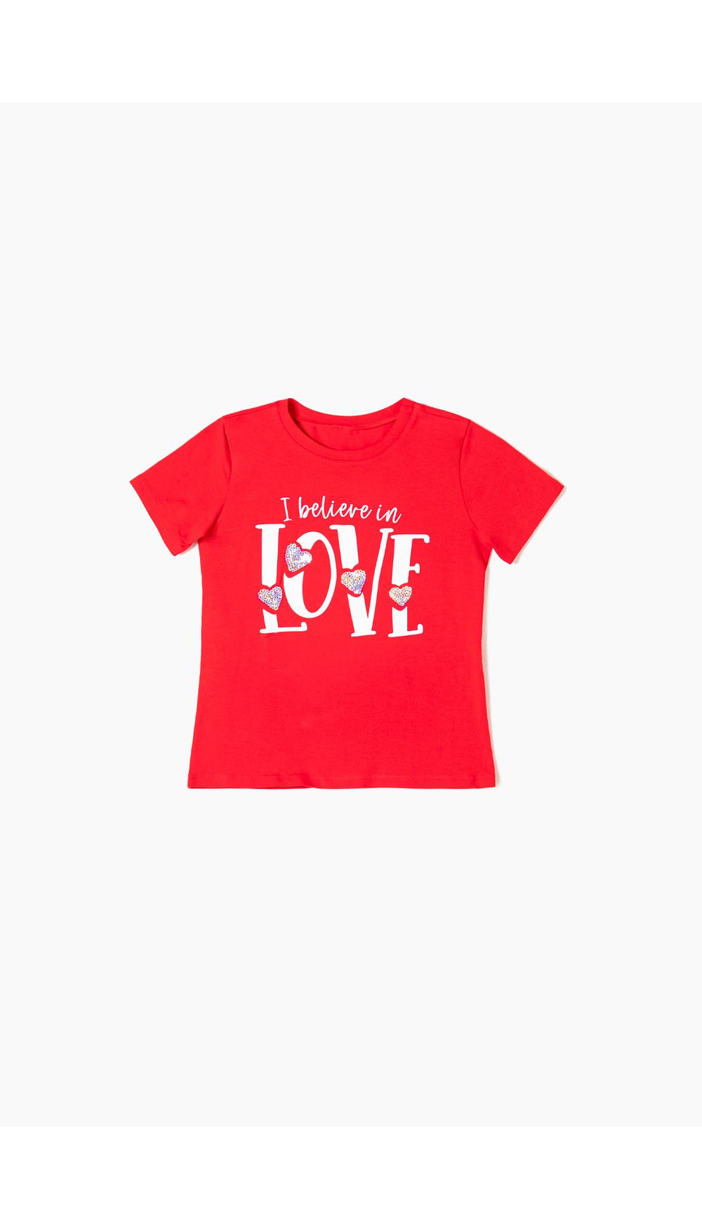 Camiseta niña estampada con corazones en