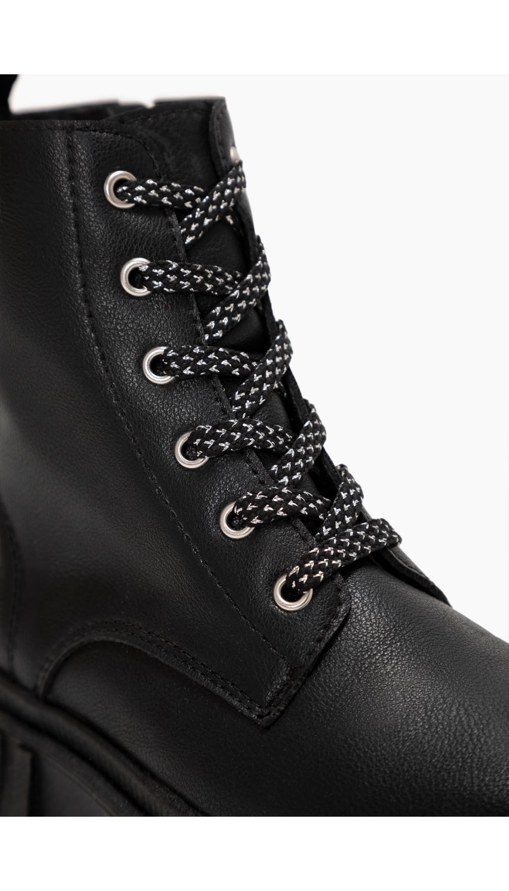 Bota combat con cordon glitter