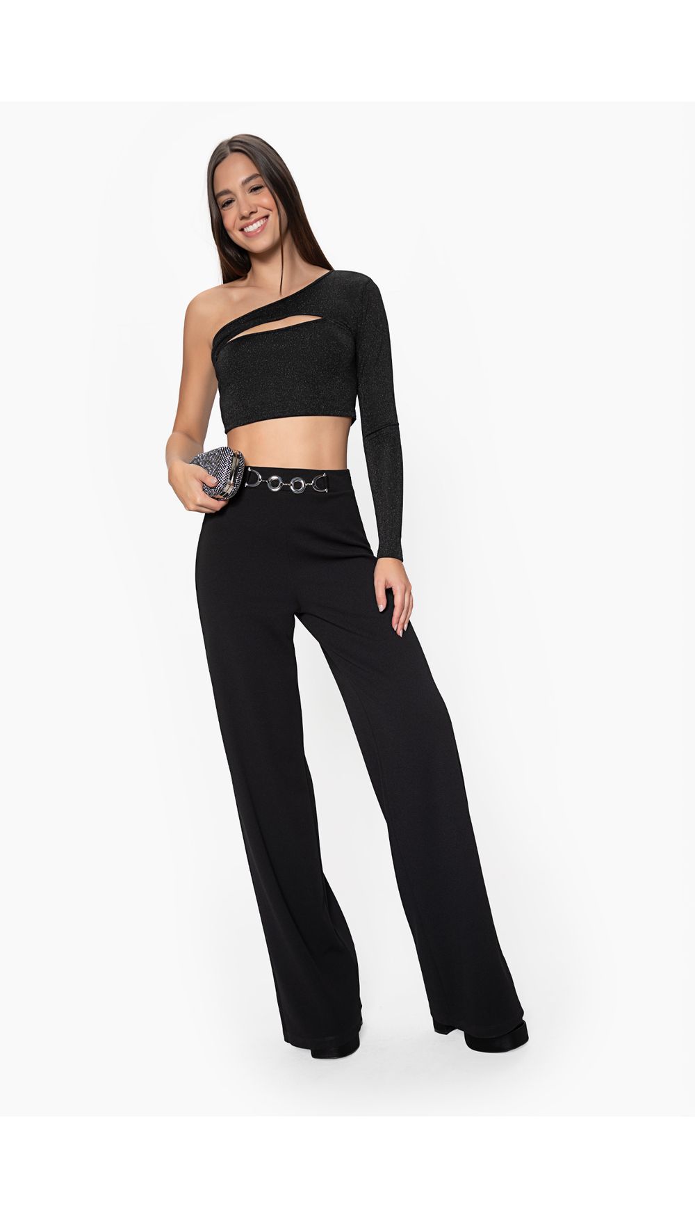 Blusa escote asimetrico para mujer