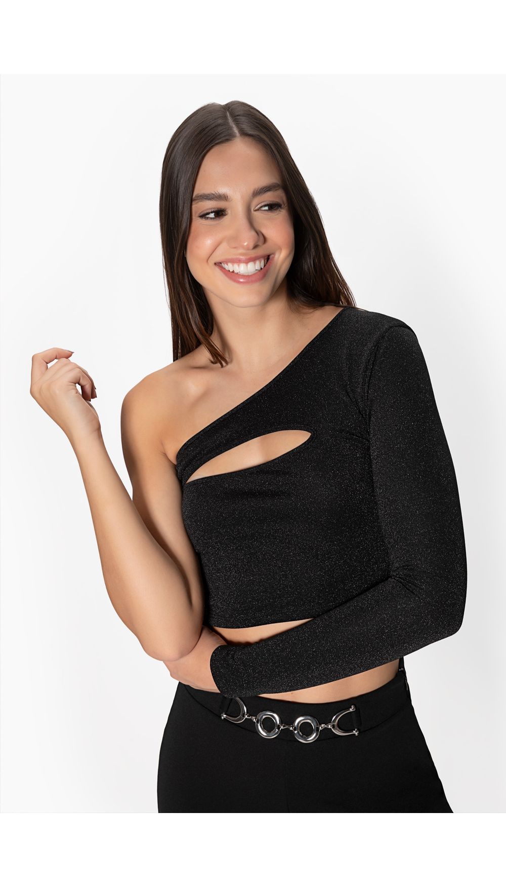 Blusa escote asimetrico para mujer