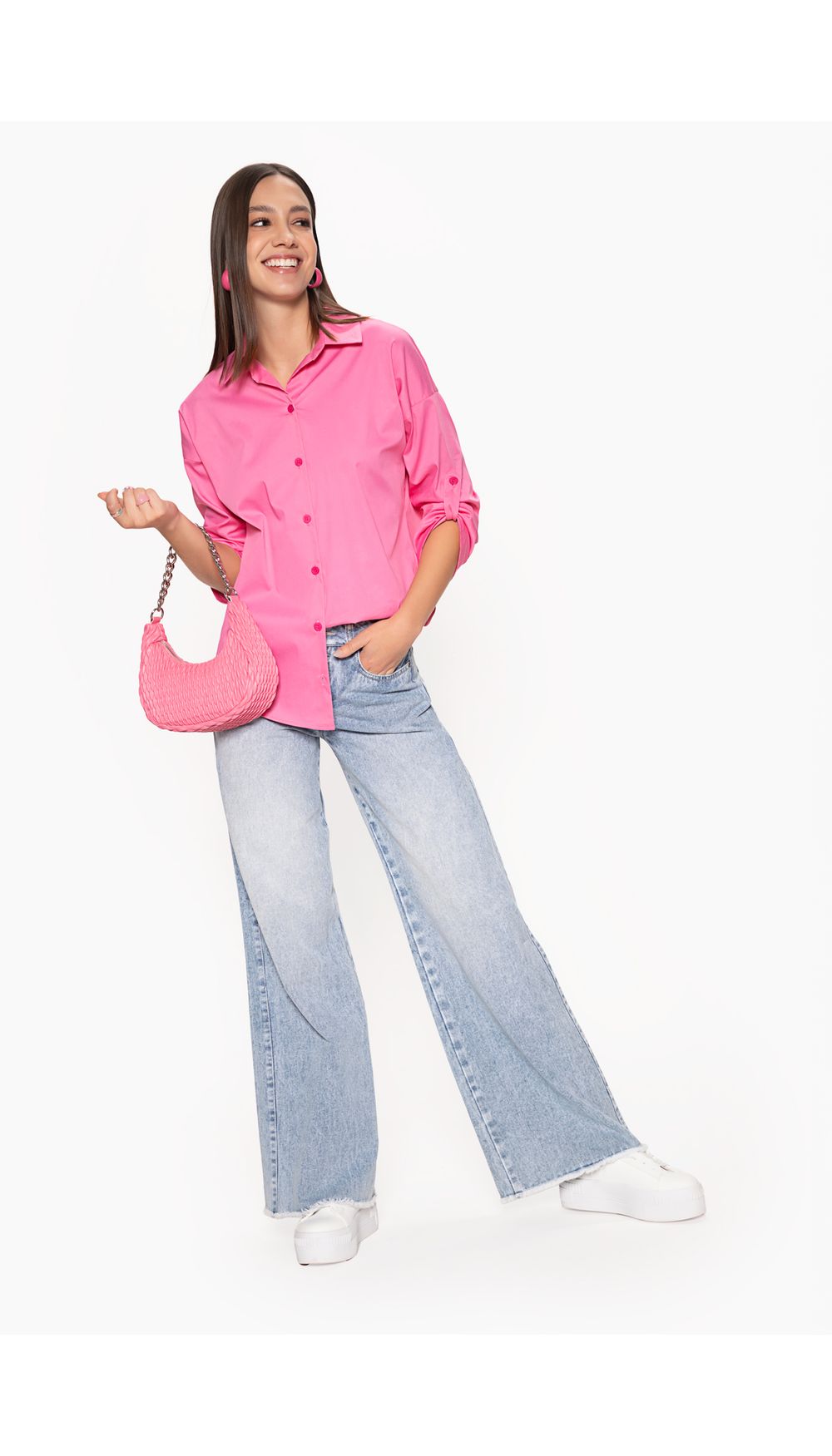 Bluson camisero manga tres cuartos para