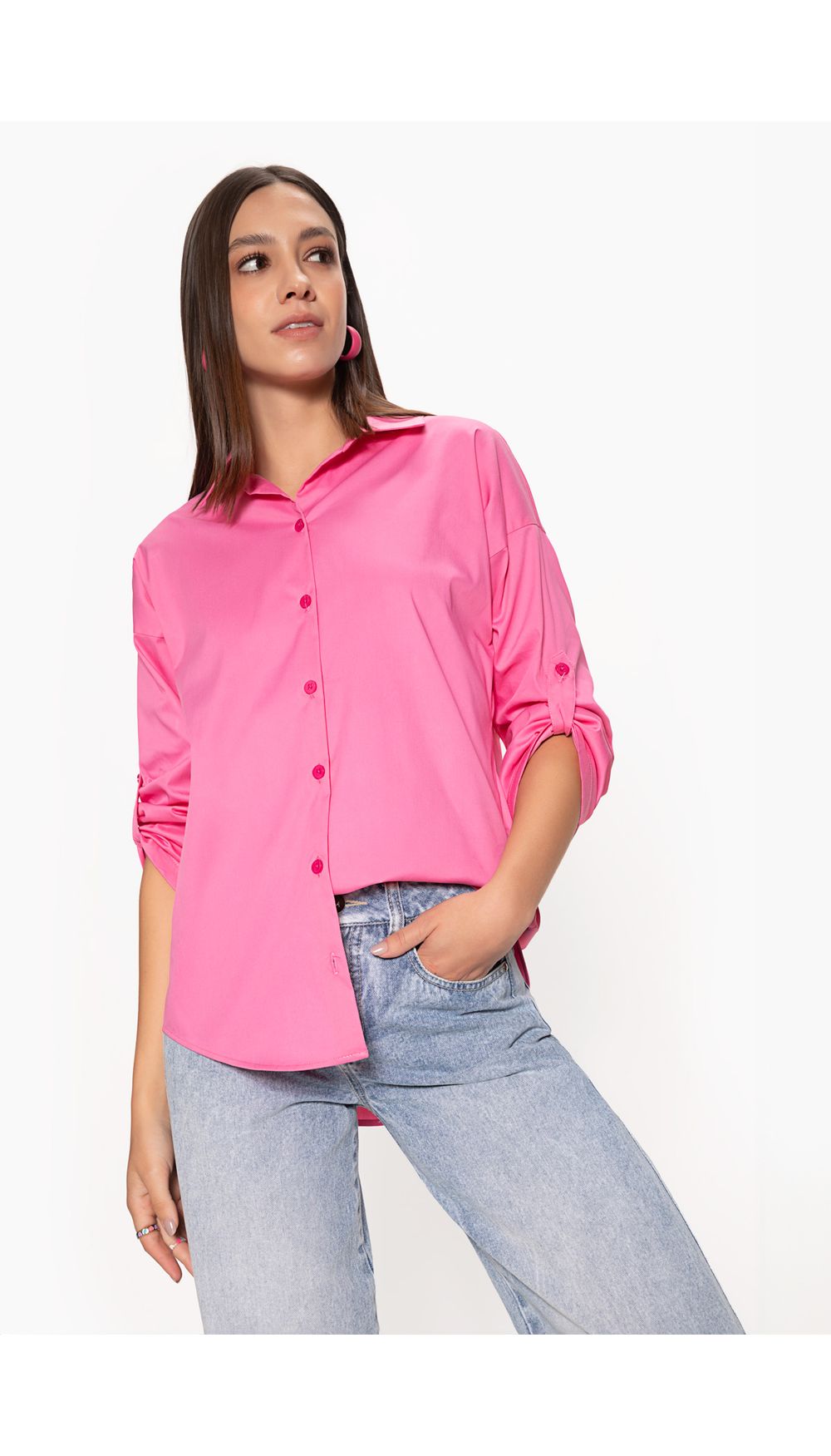 Bluson camisero manga tres cuartos para