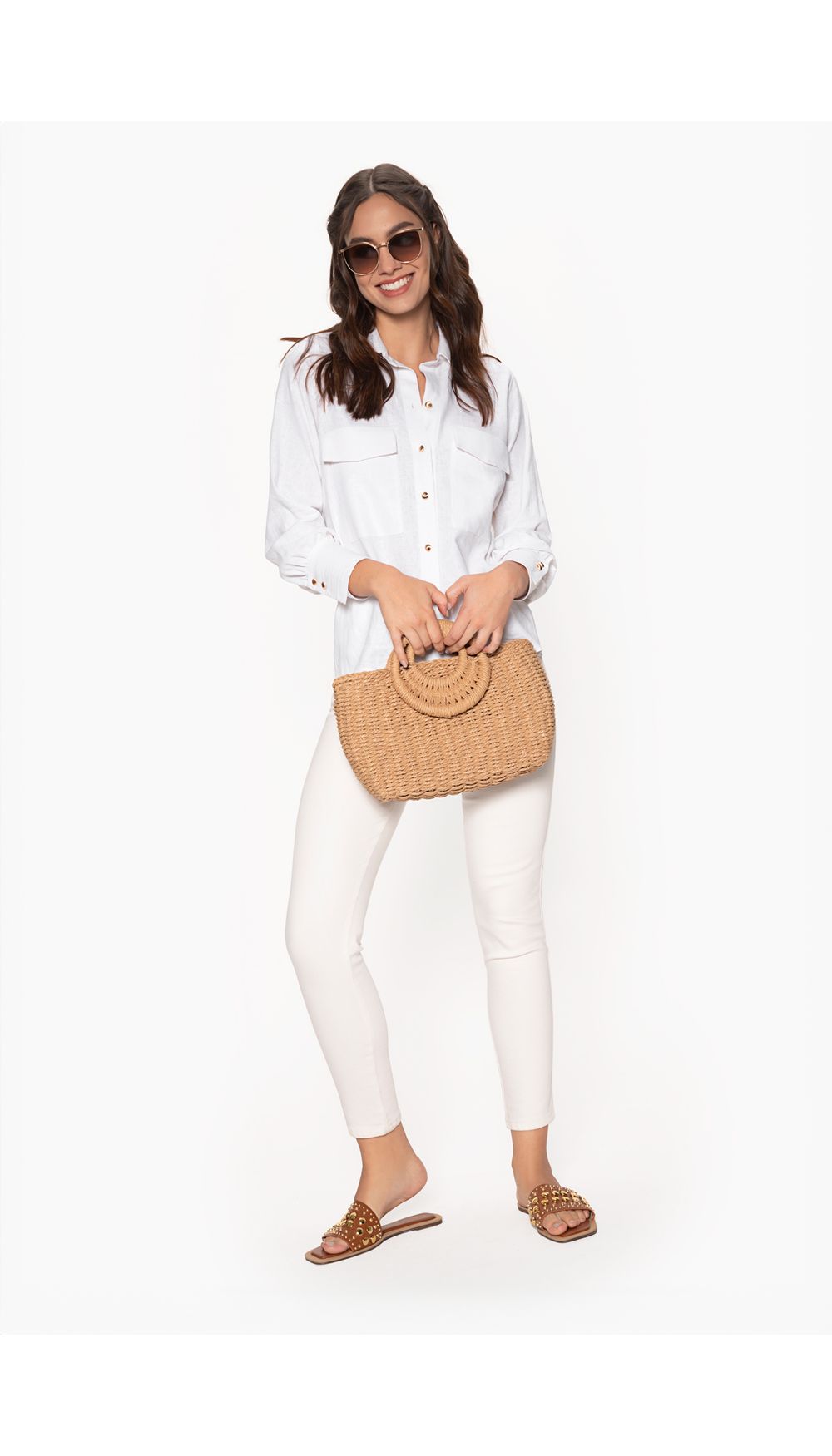 Blusa camisera para mujer manga larga