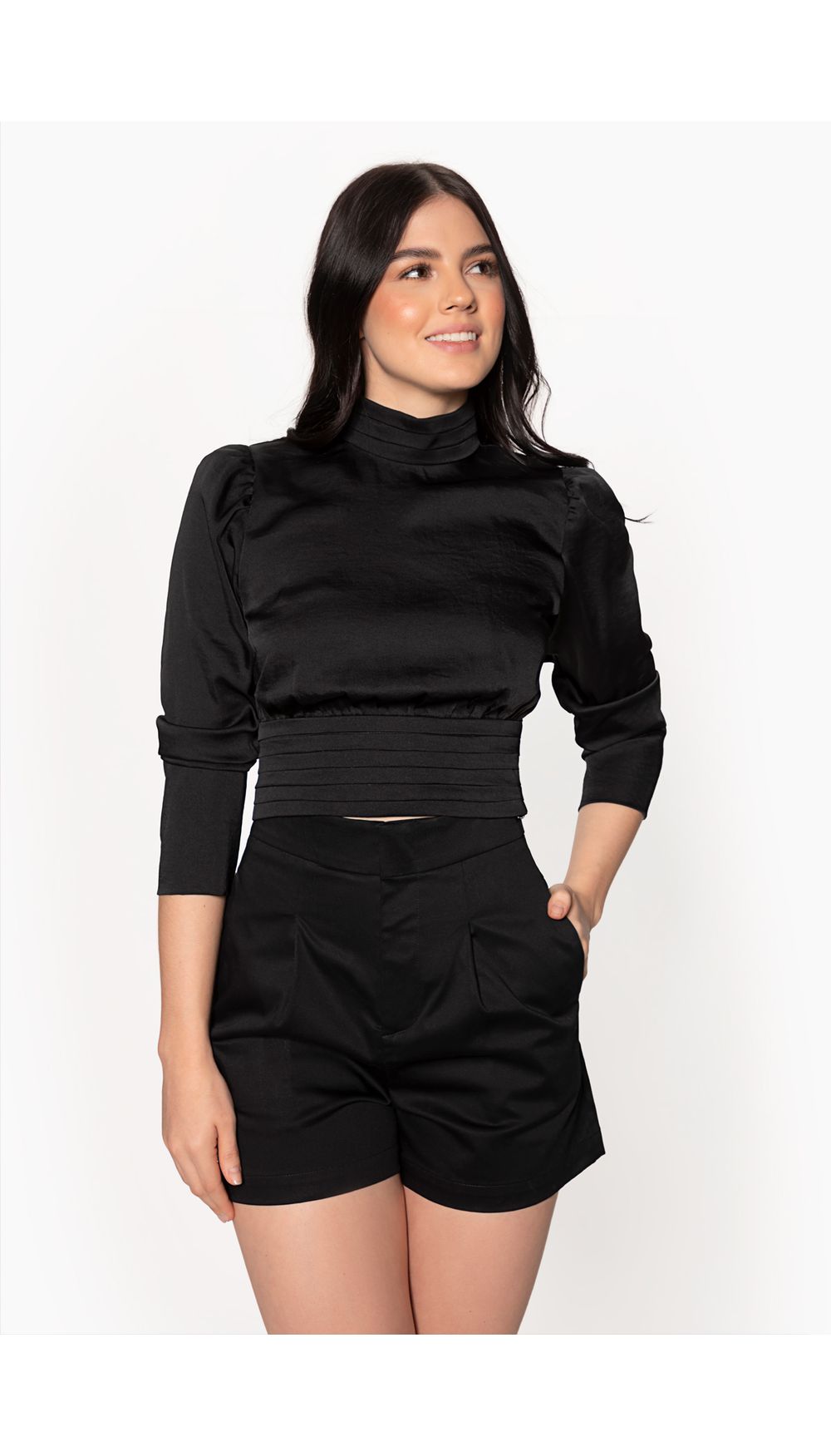 Blusa dama cuello alto