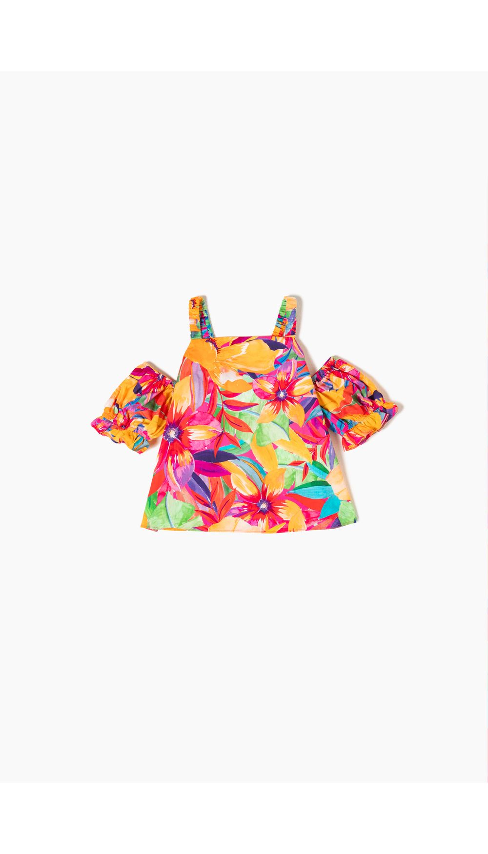 Blusa niña de tiras y manga caida