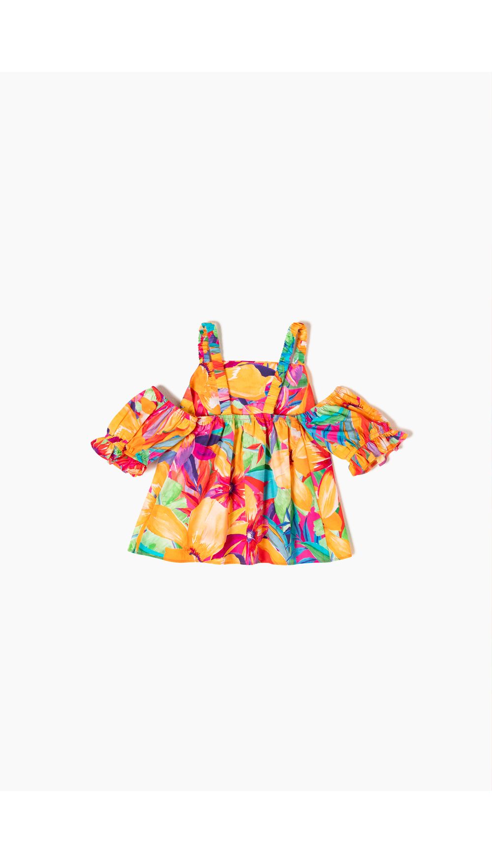 Blusa niña de tiras y manga caida