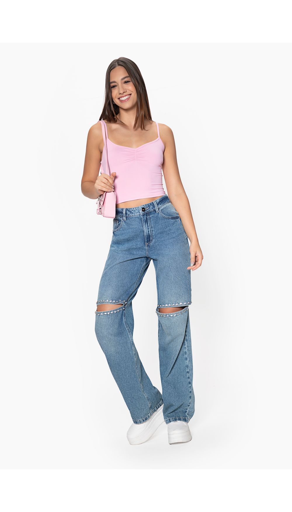 Crop de tiras elastico en escote