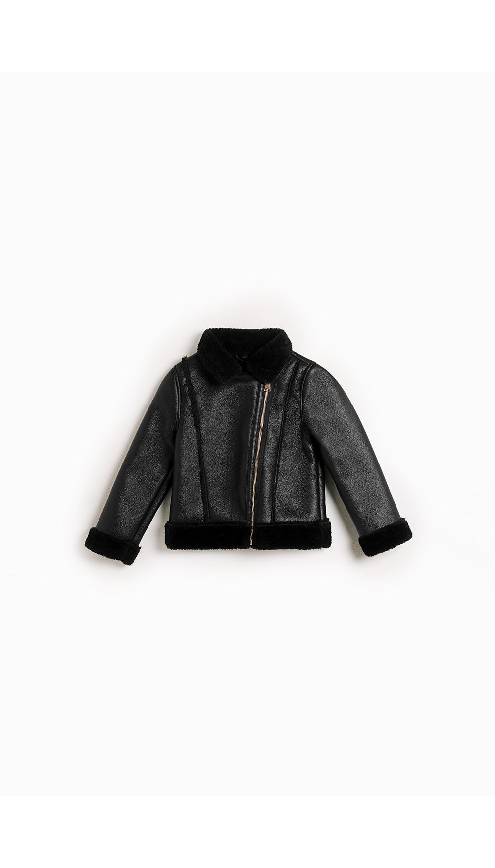 Chaqueta con aplique de teddy para niña