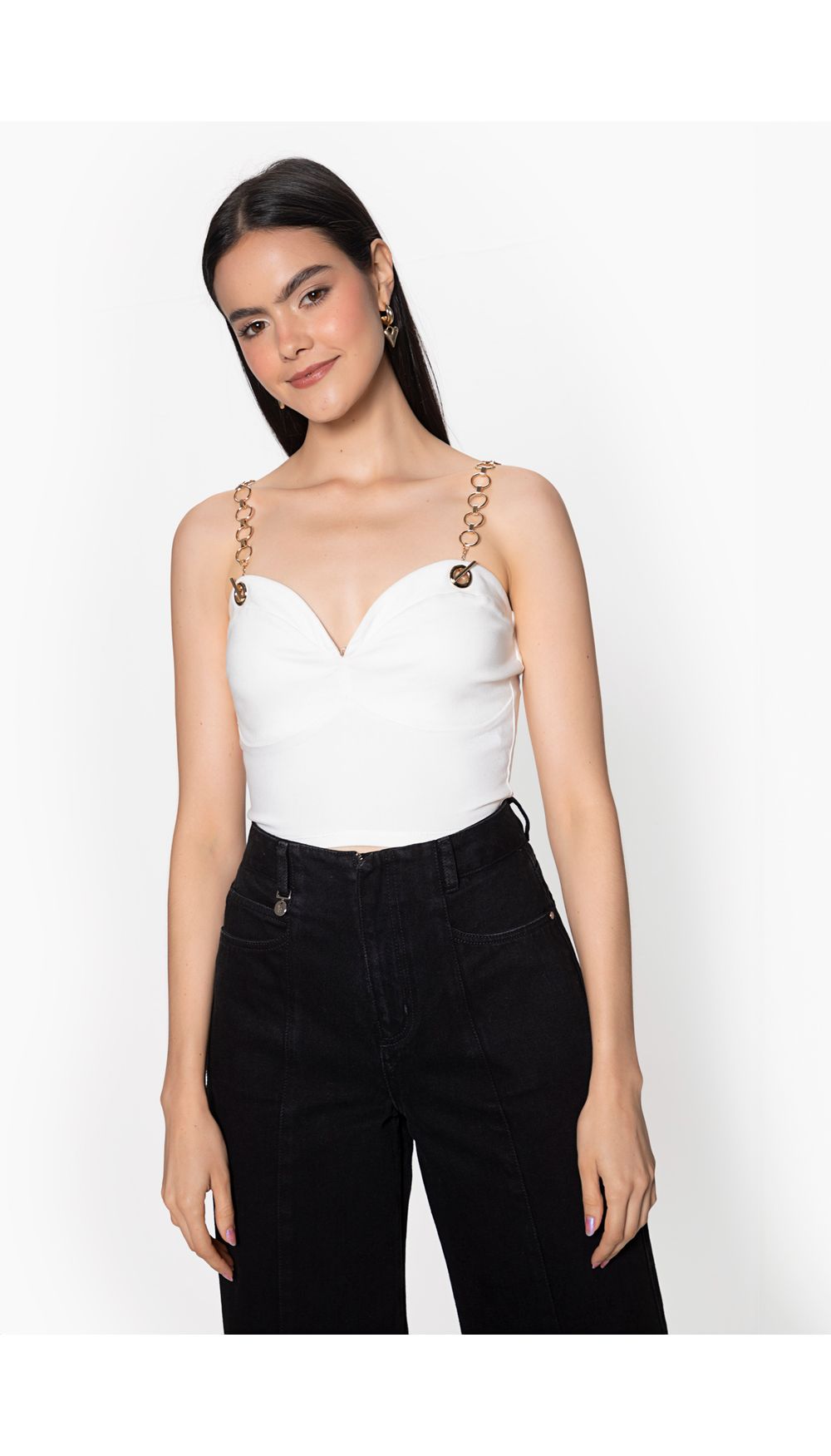 Blusa dama con  tiras de cadena