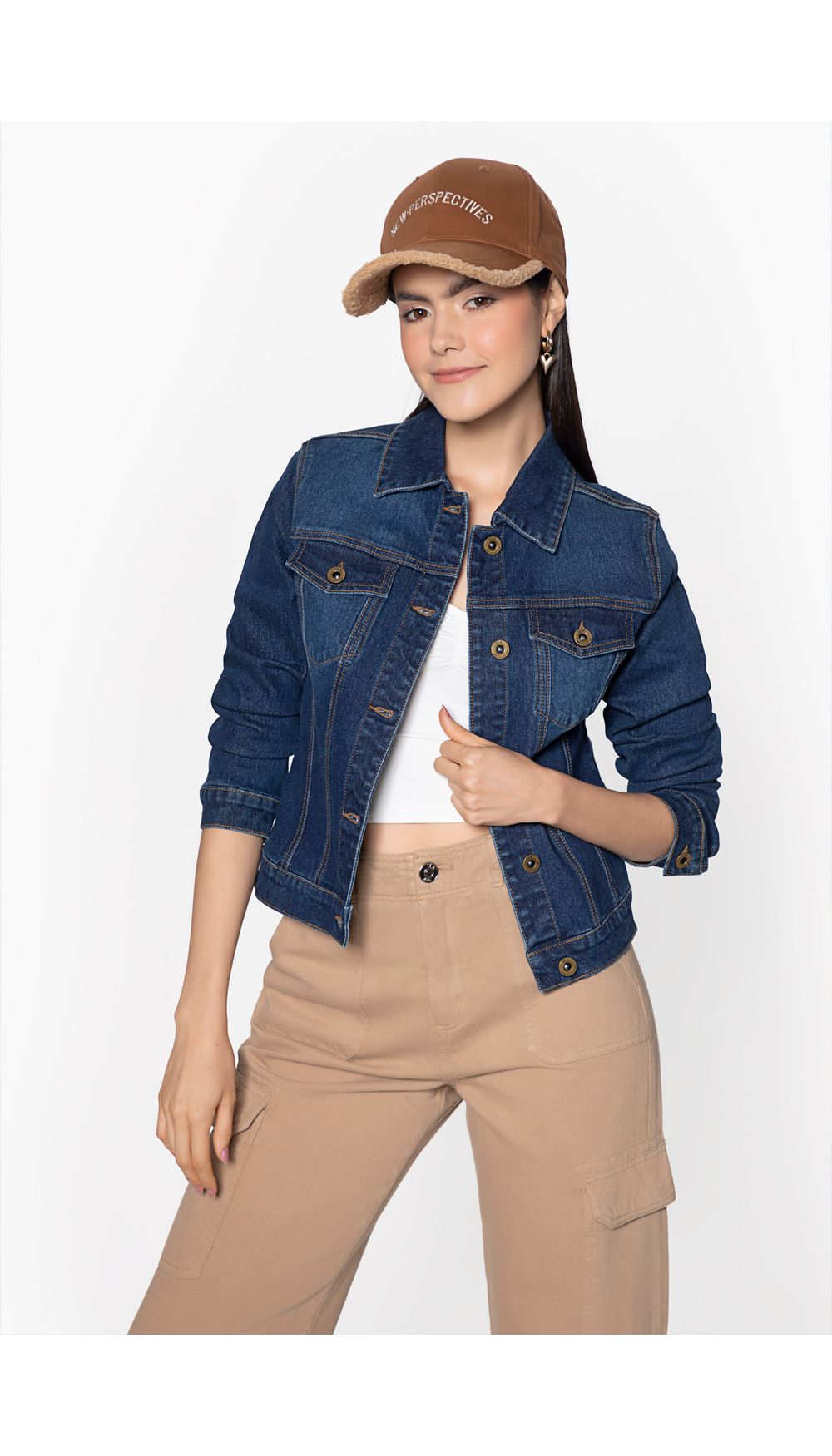 Chaqueta de denim básica para mujer