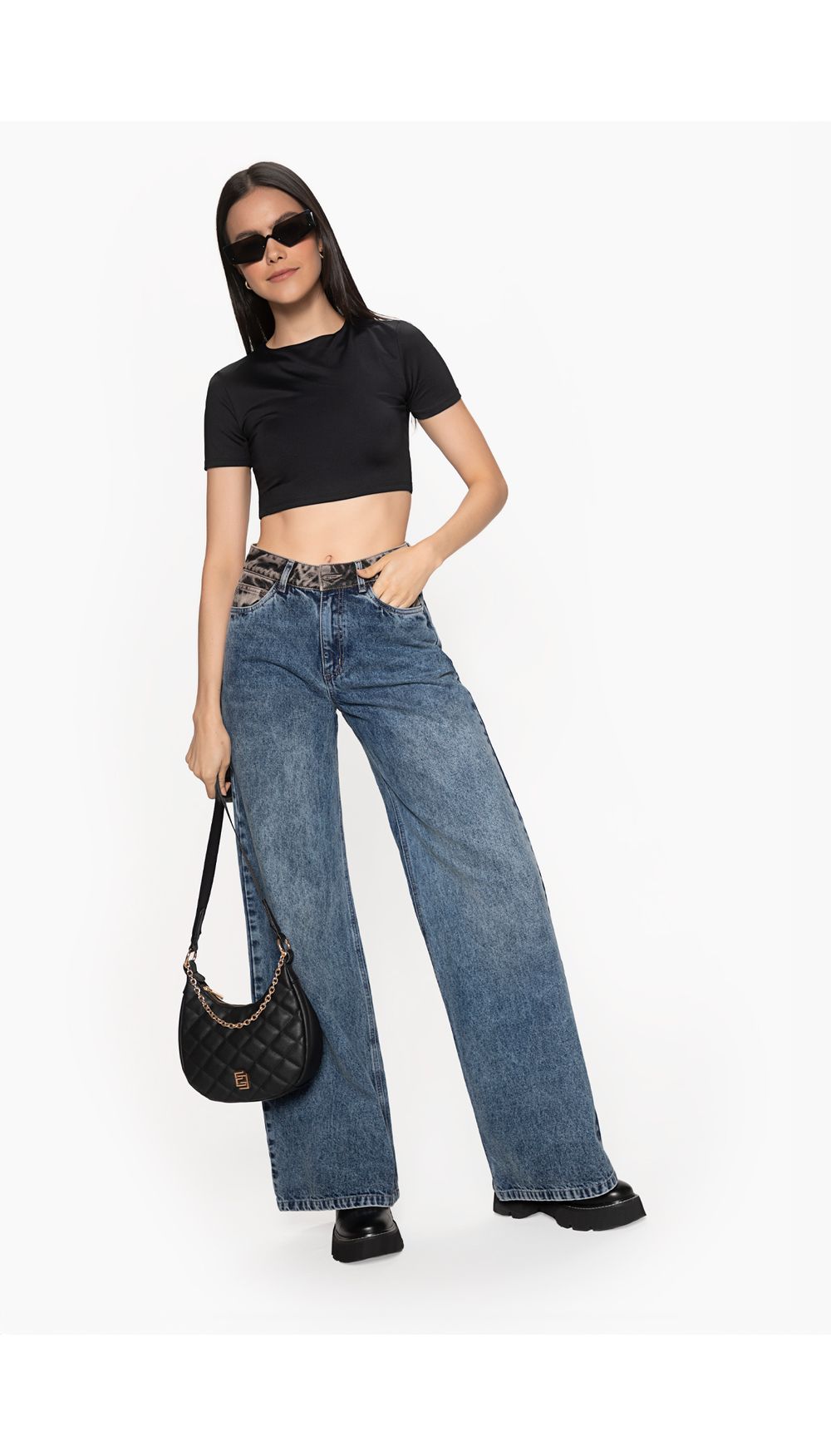 Blusa basica crop para mujer