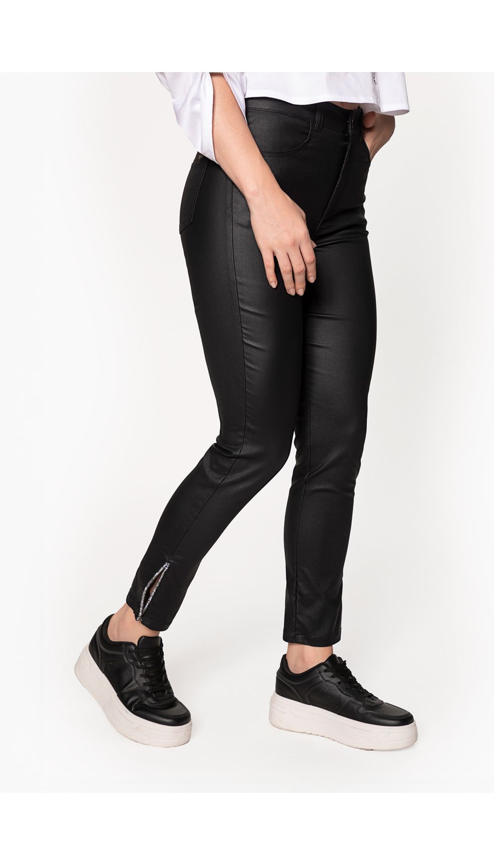 Jean dama tiro  alto skinny