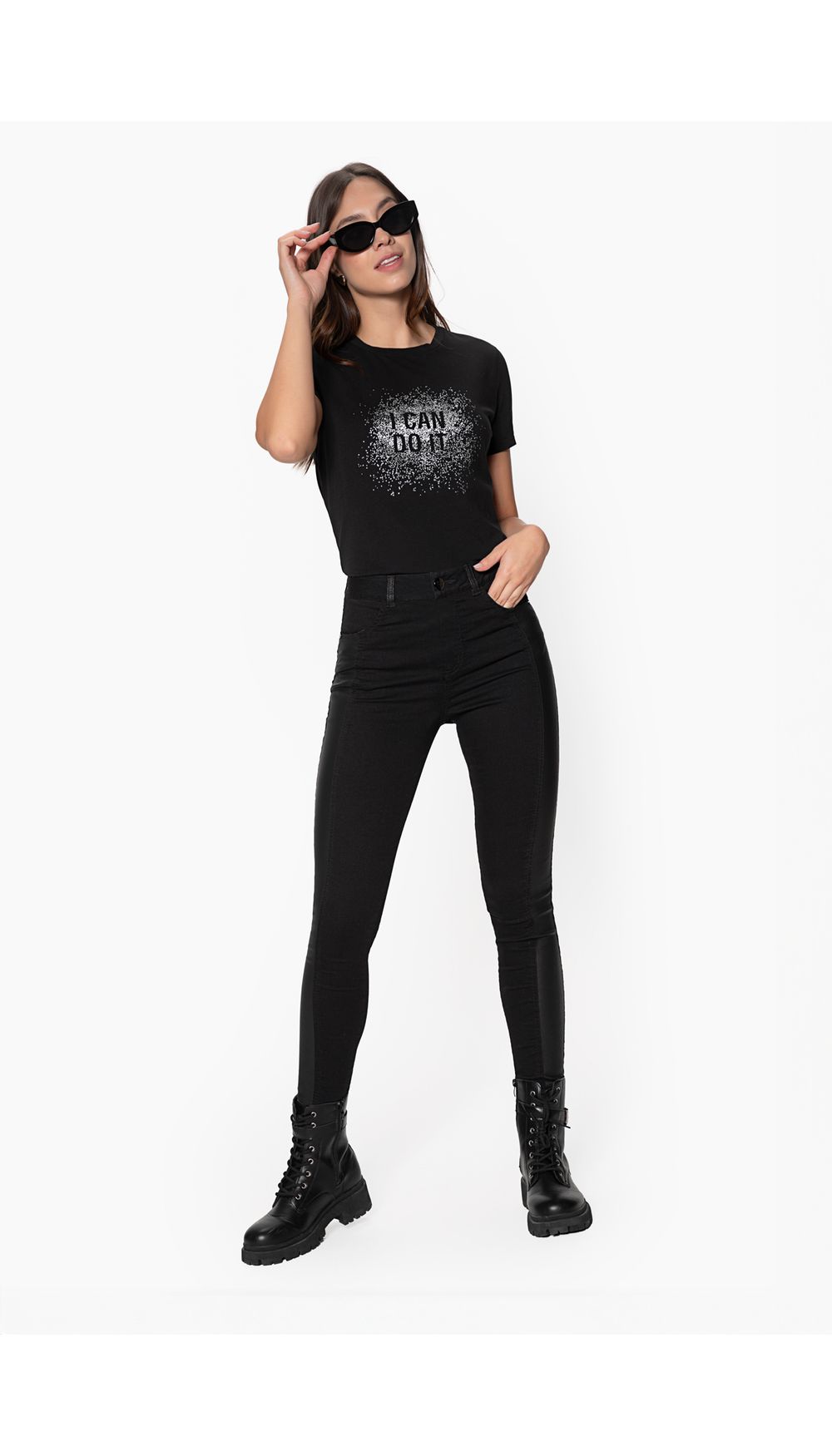 Jean dama tiro alto  skinny
