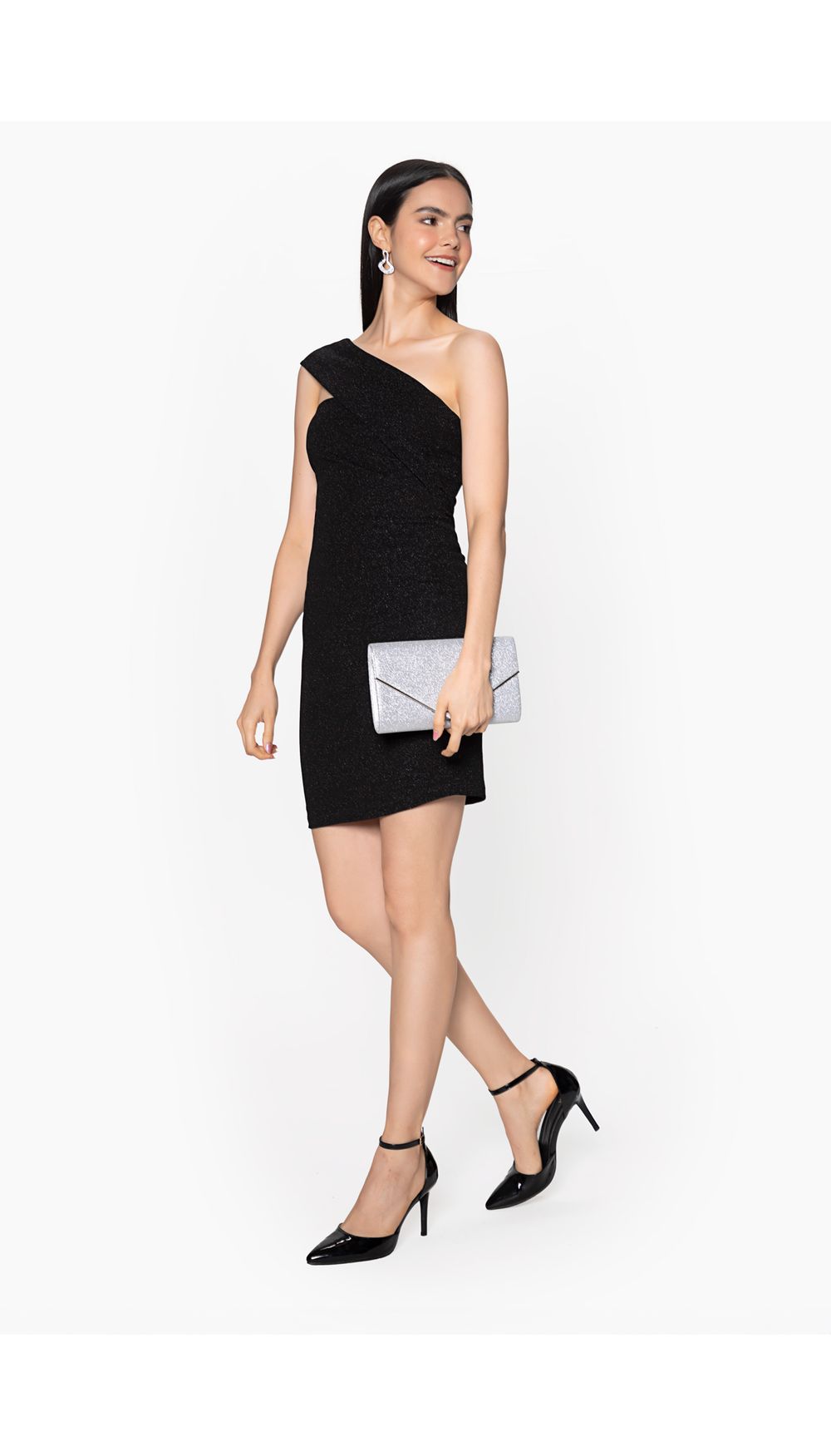 Vestido corto para dama estilo asimetric