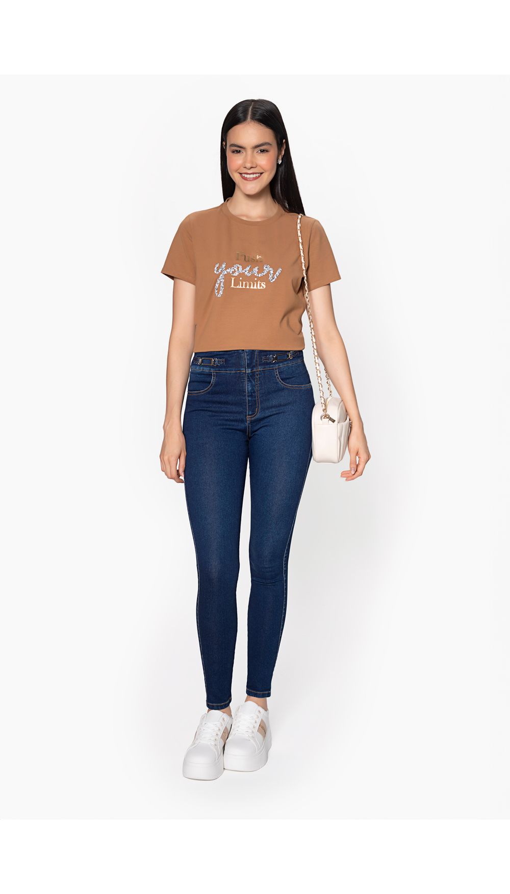 Jean dama tiro alto  ultra slim  pretina