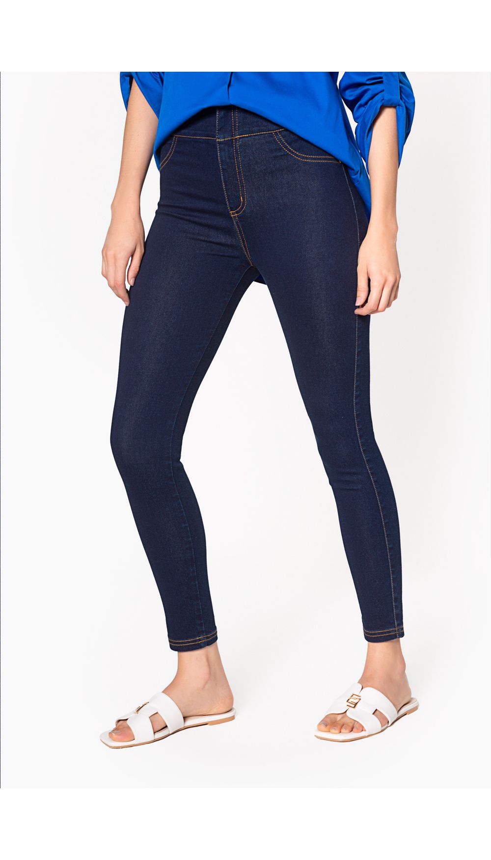 Jean dama tiro alto  skinny  pretina anc