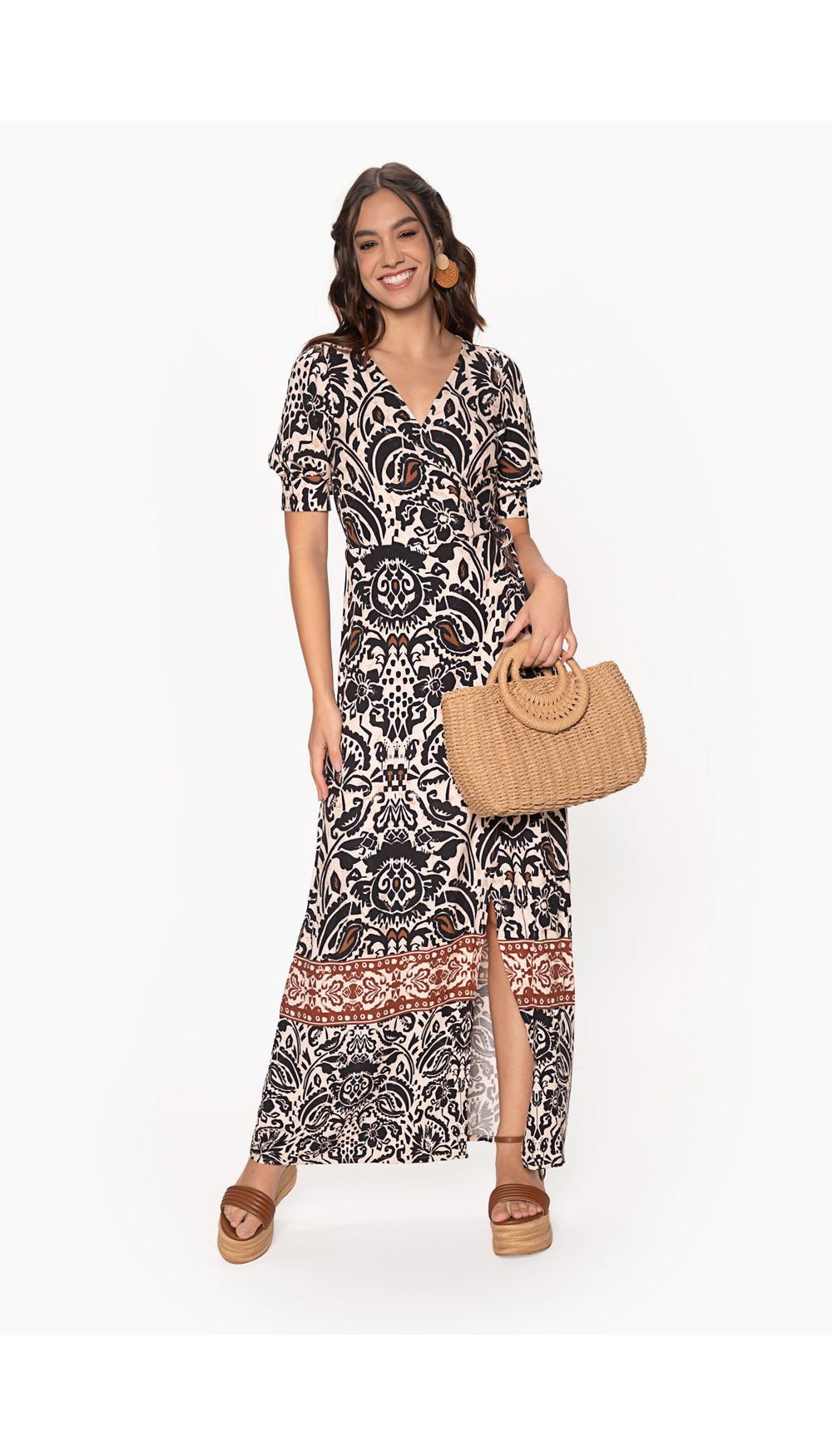 Vestido largo para mujer manga corta