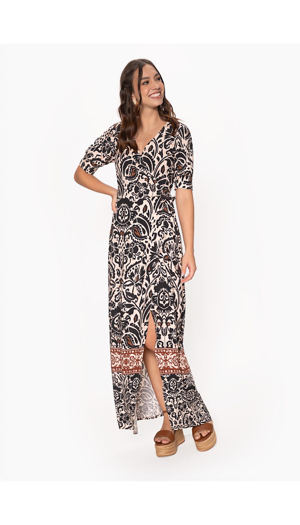 Vestido largo para mujer manga corta