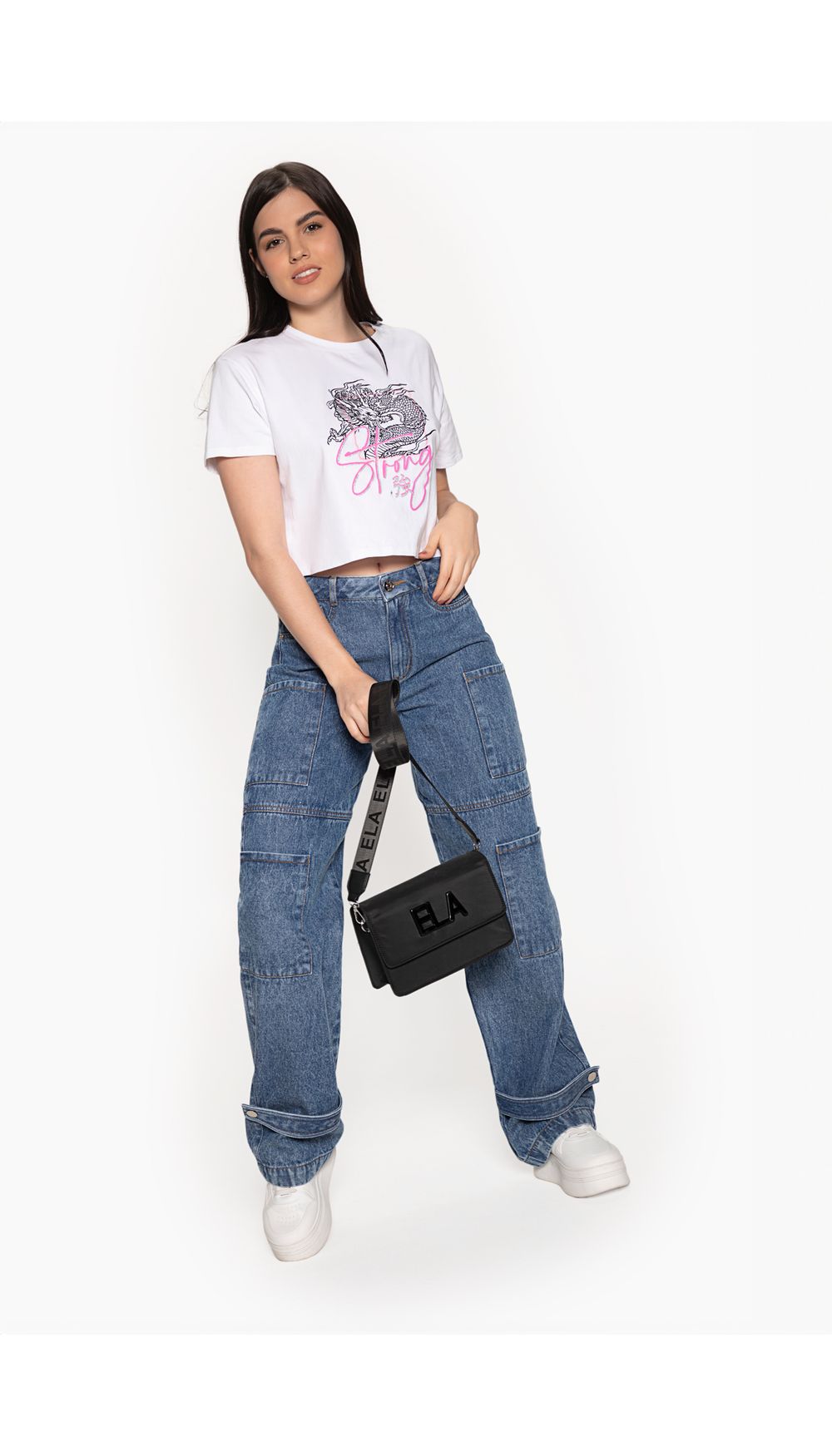 Camiseta estampada boxy para mujer
