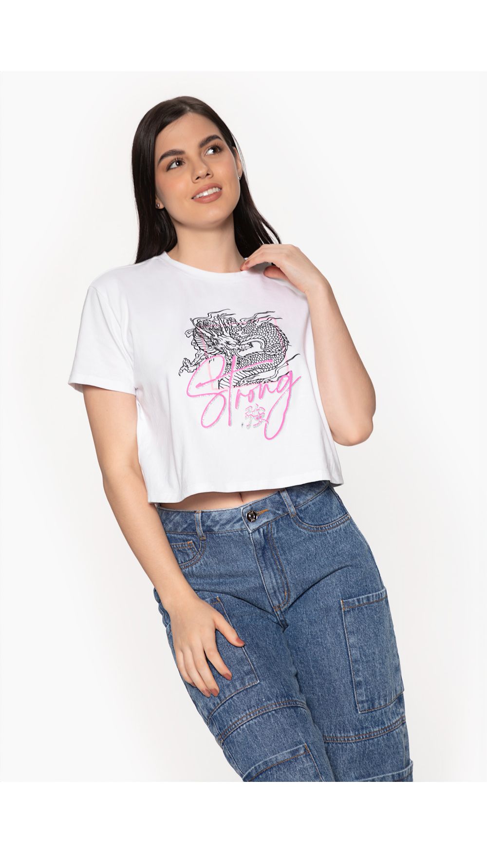 Camiseta estampada boxy para mujer