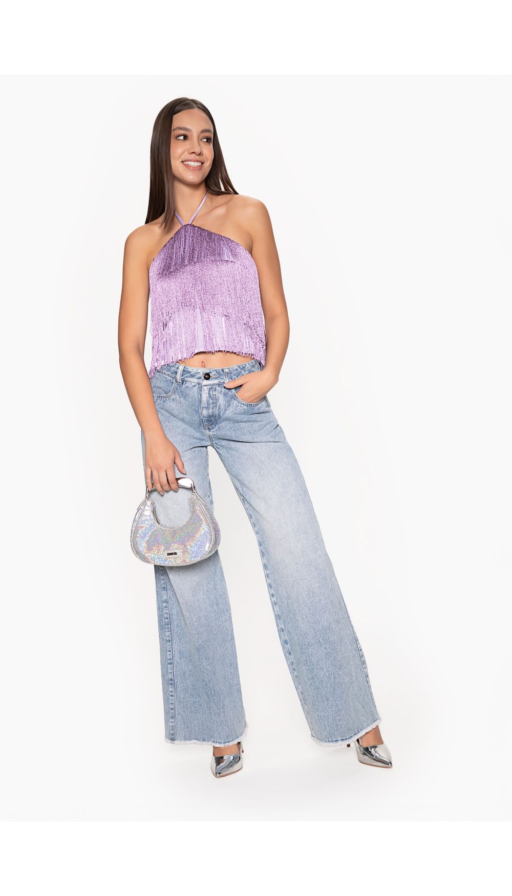 Blusa con flecos para mujer estilo halte