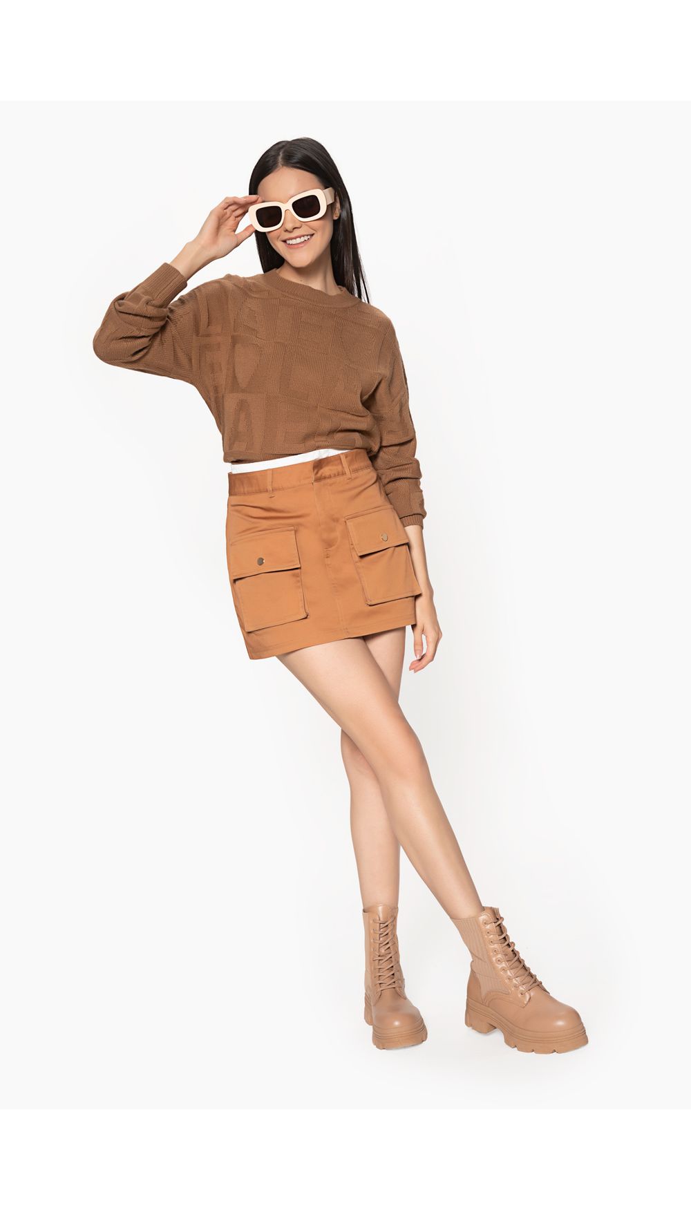 Falda corta para mujer estilo cargo