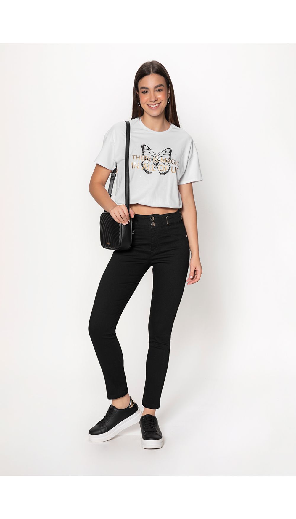 Jean tiro alto ultra skinny pretina anch