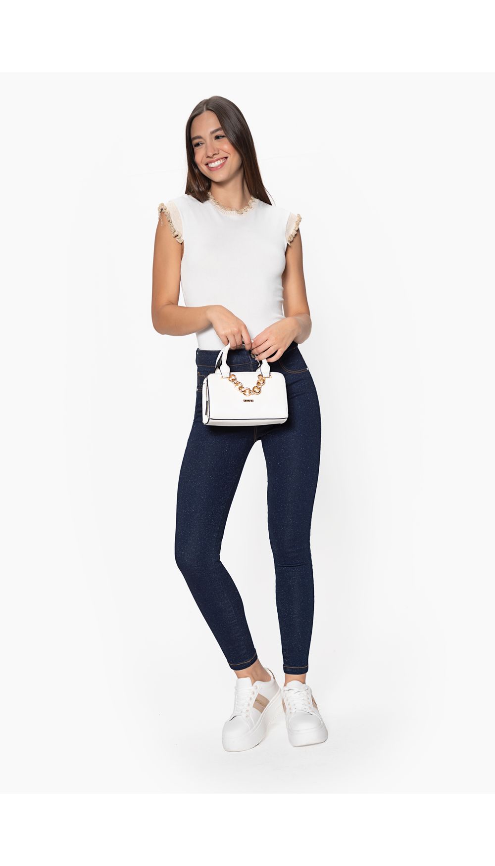 Blusa manga sisa tejida con detalle de l