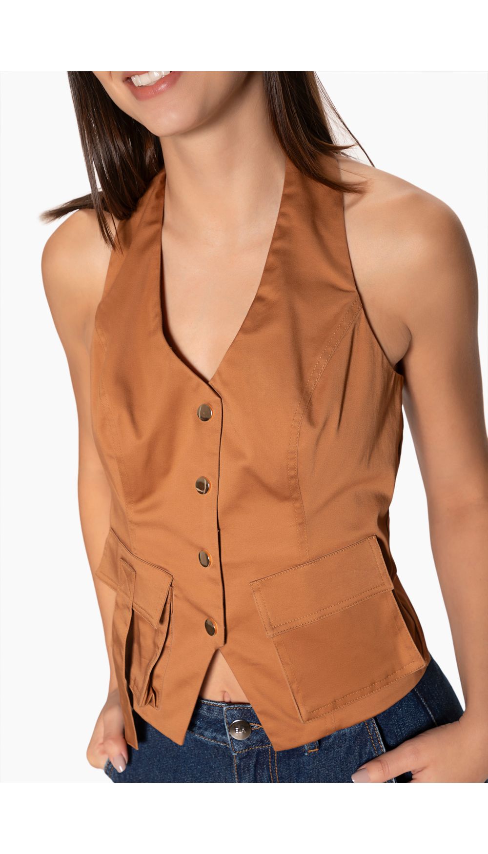 Chaleco para mujer estilo cargo