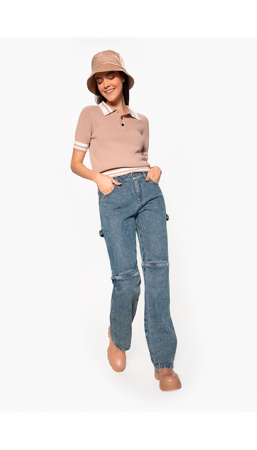 Jean para mujer  tiro medio recto