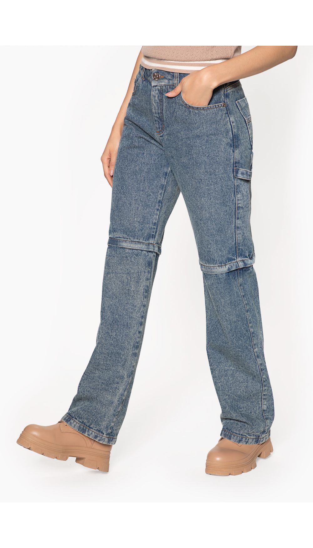 Jean para mujer  tiro medio recto