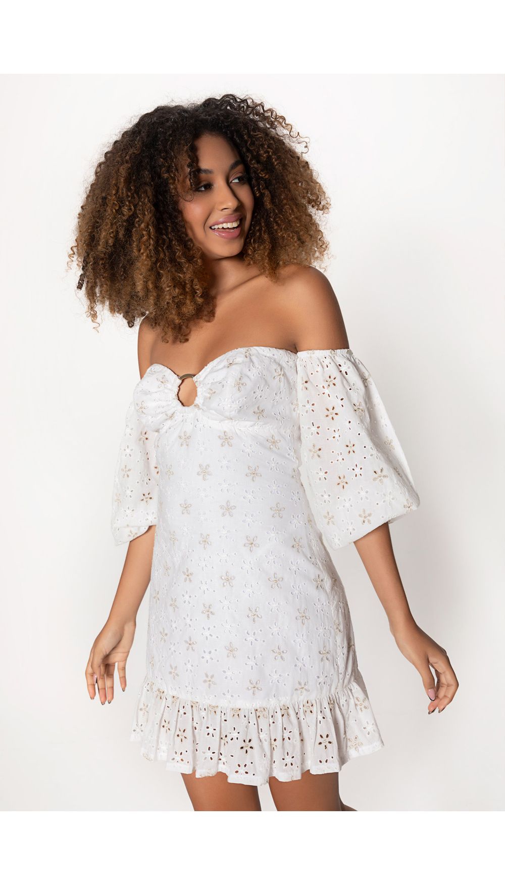Vestido corto para mujer hombros descubi