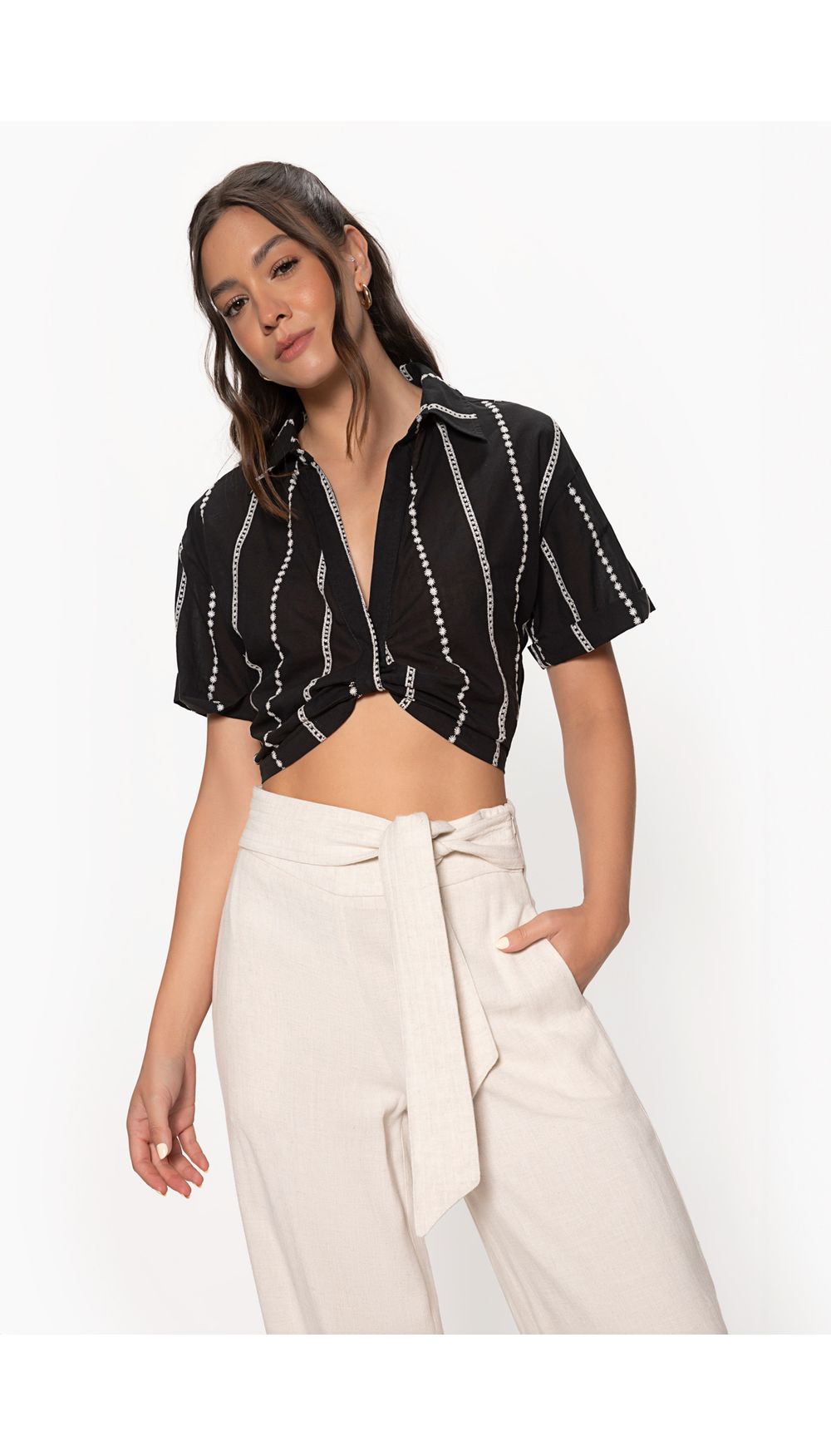 Blusa camisera manga corta