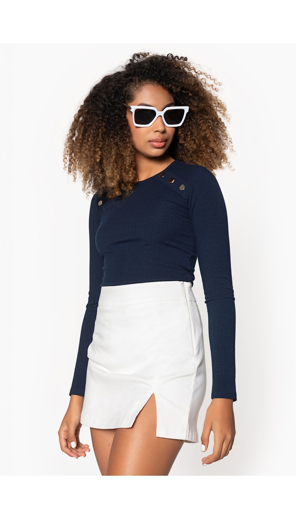 Blusa basica para dama manga tres cuarto