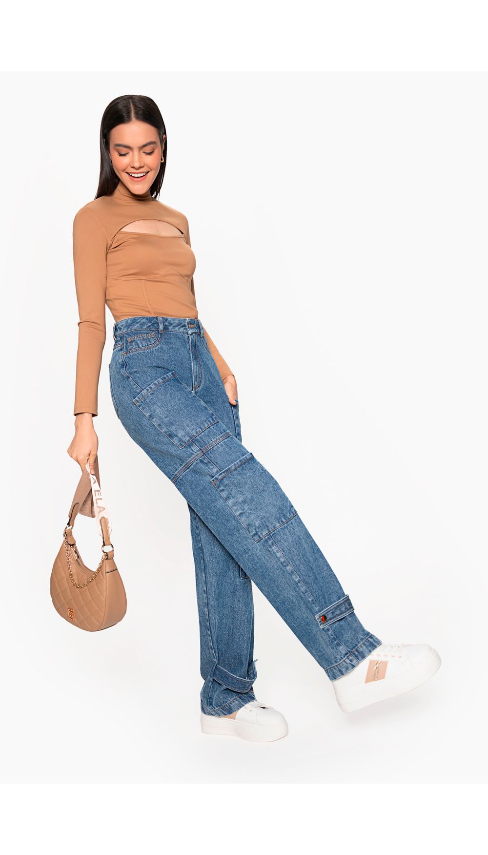 Jean para mujer  tiro medio recto