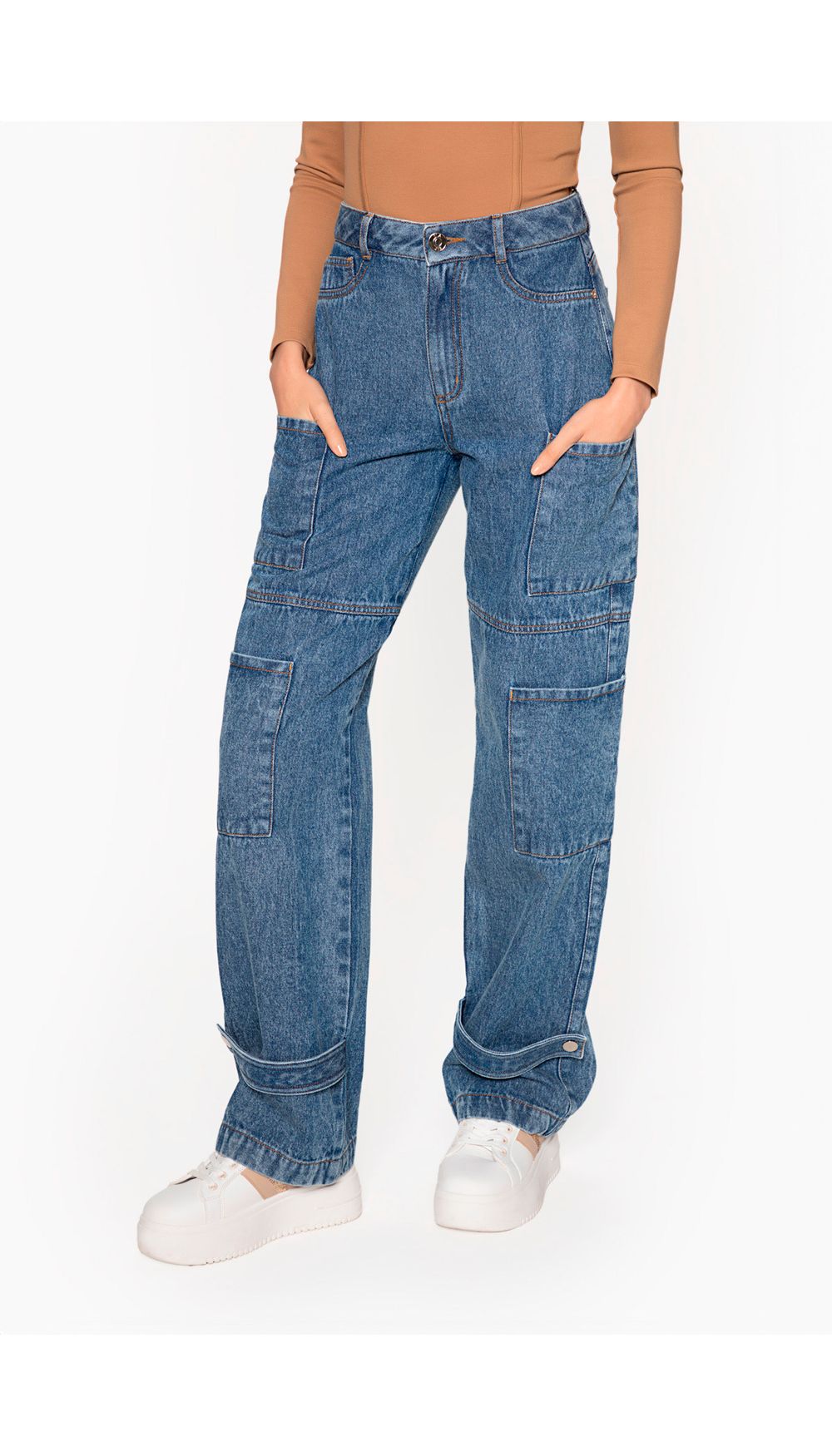 Jean para mujer  tiro medio recto