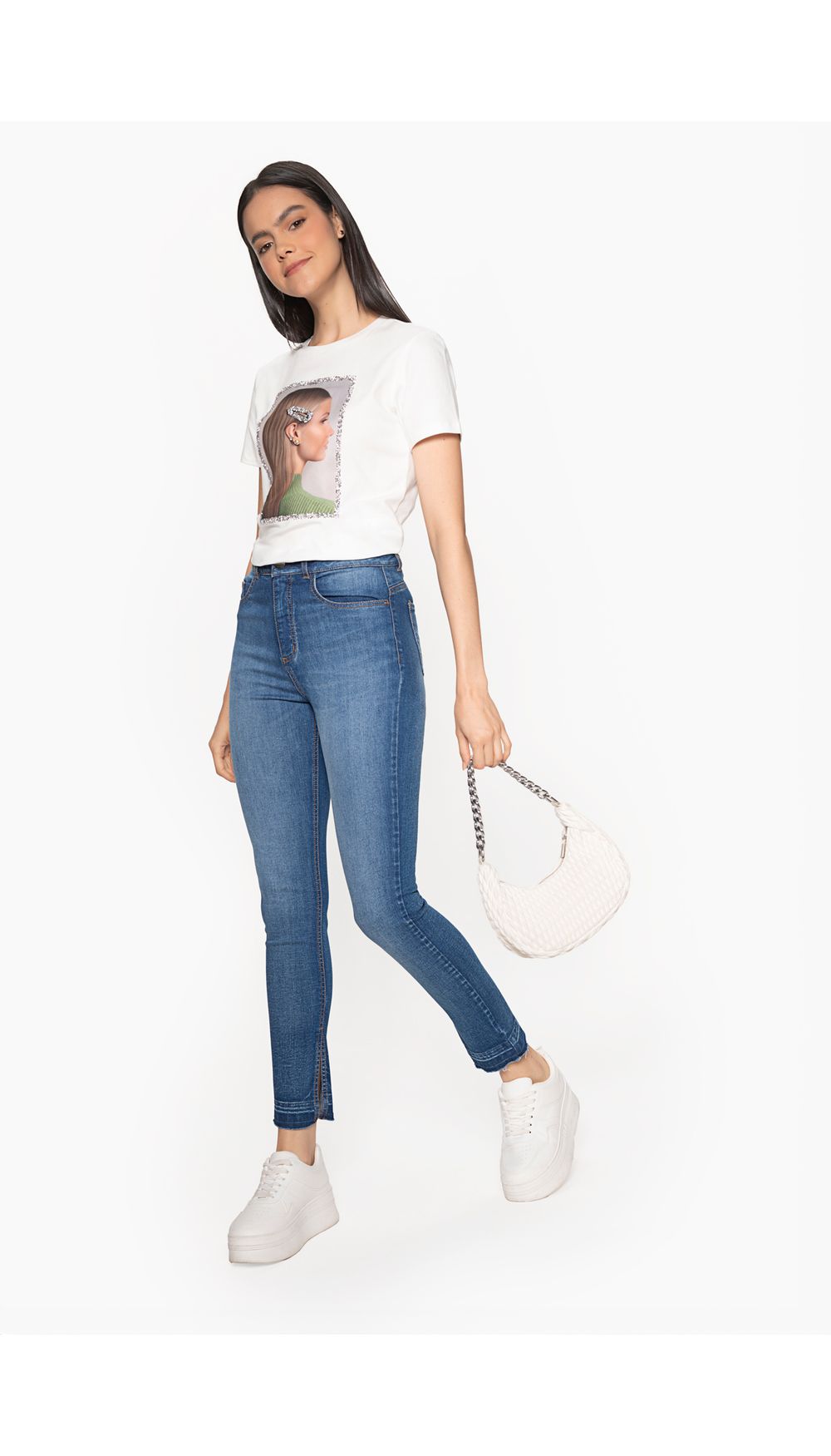 Jean  para mujer  tiro alto skinny