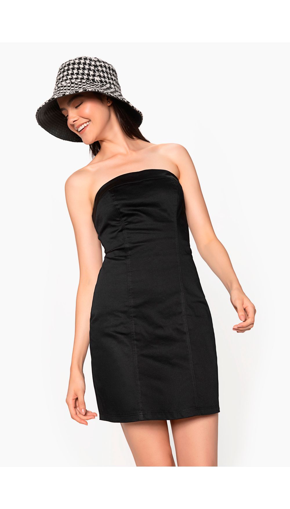 Vestido corto para mujer strapless