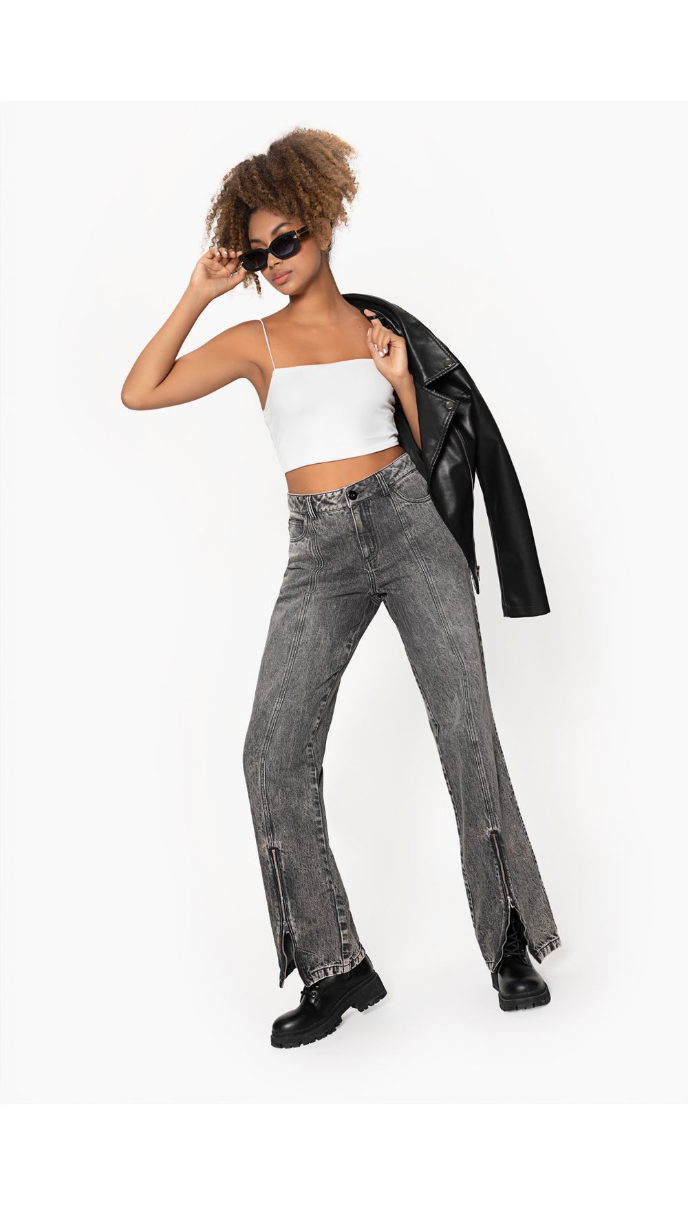 Blusa crop con tira pitillo para mujer