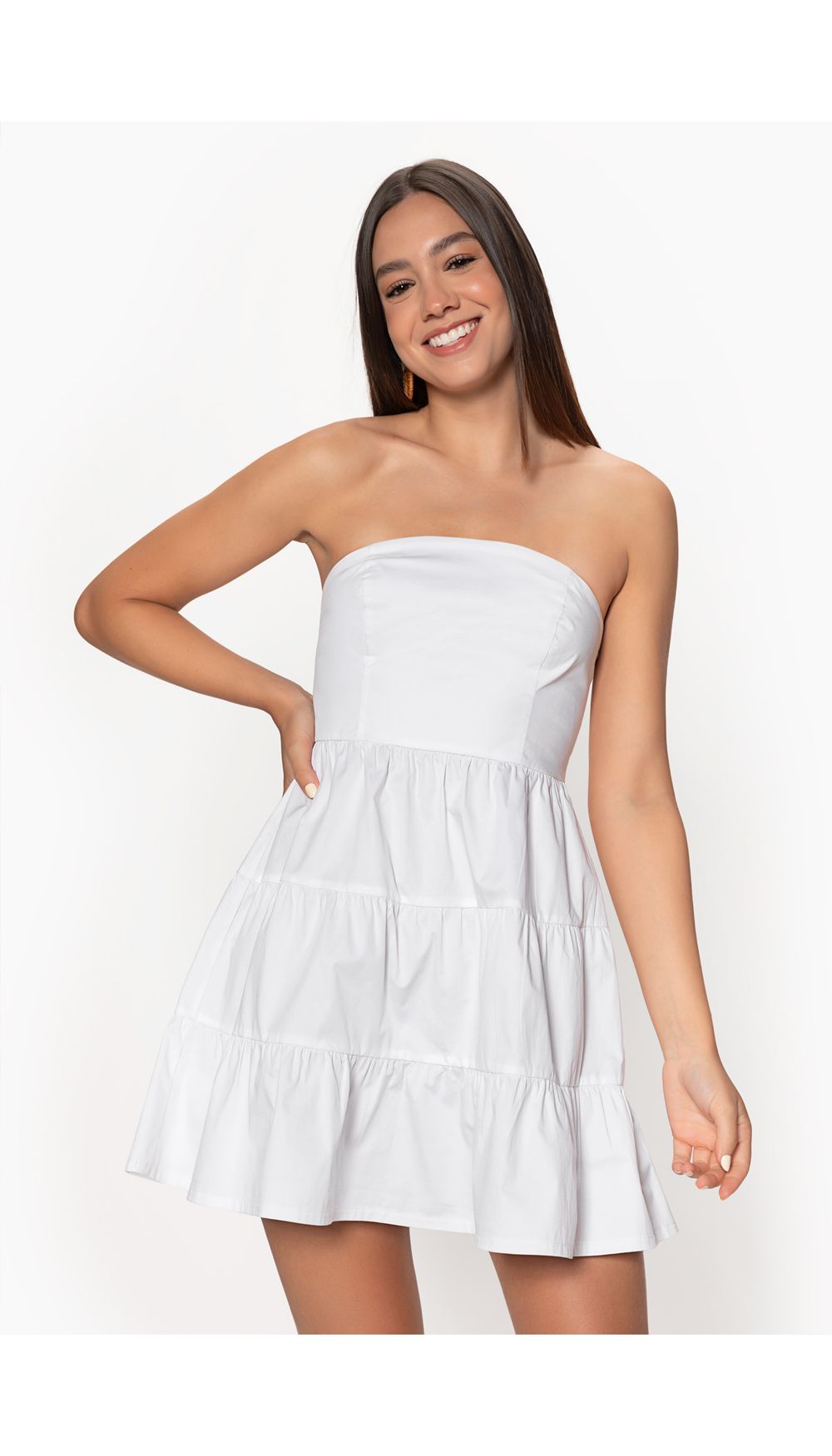 Vestido corto estraple para mujer