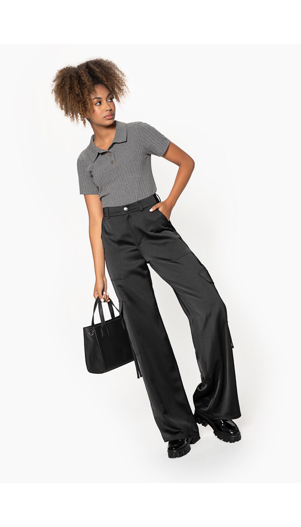 Pantalon recto para dama estilo cargo