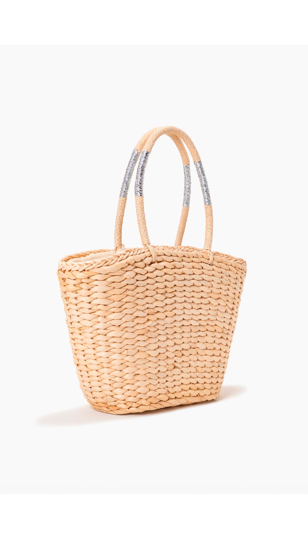 Bolso orgánico con detalle metalizado en
