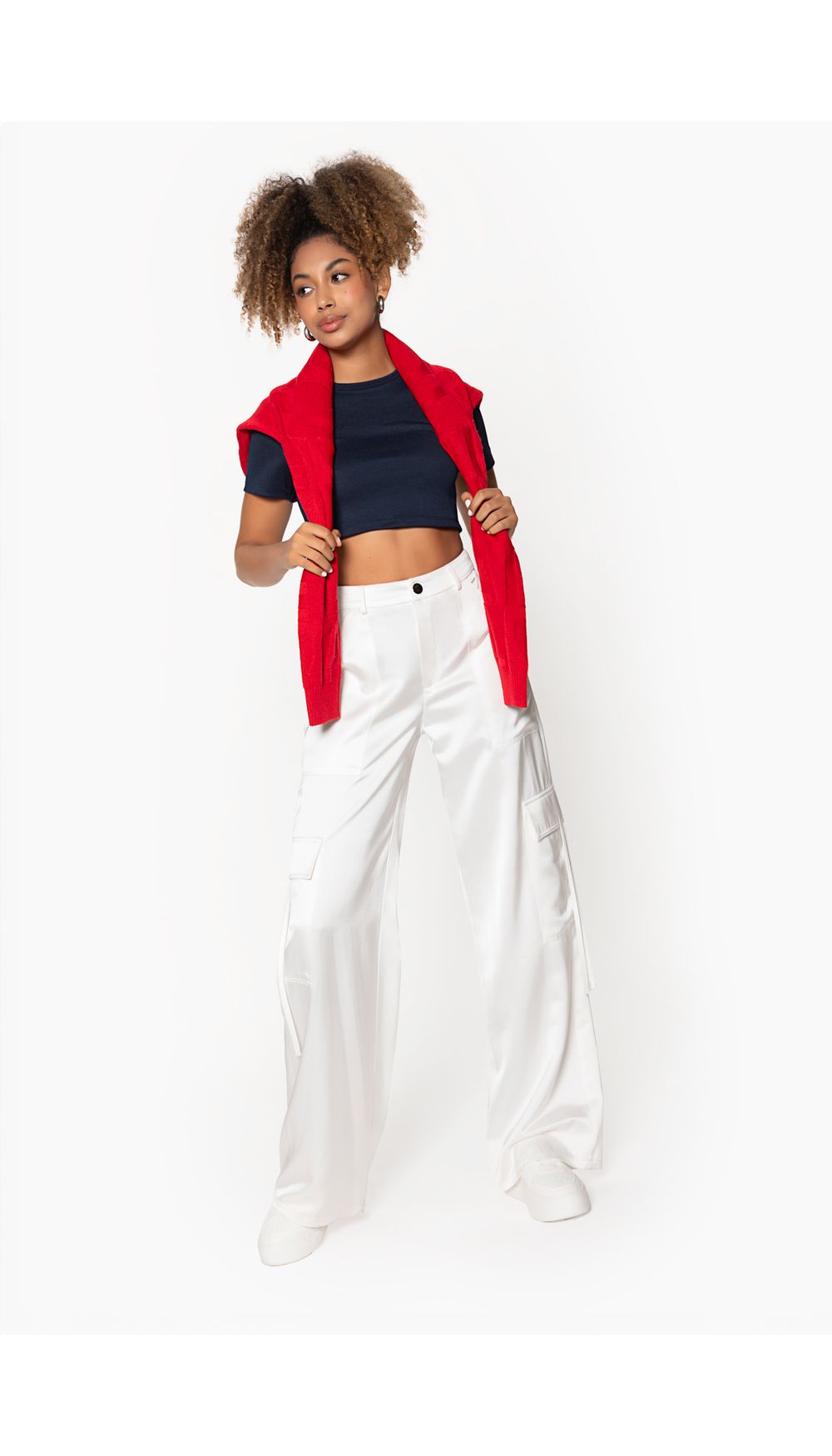 Pantalon recto para dama estilo cargo