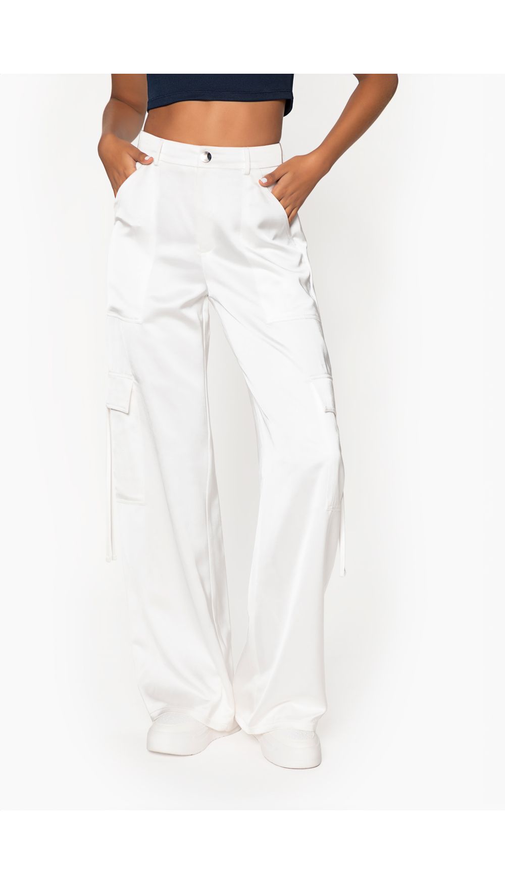 Pantalon recto para dama estilo cargo