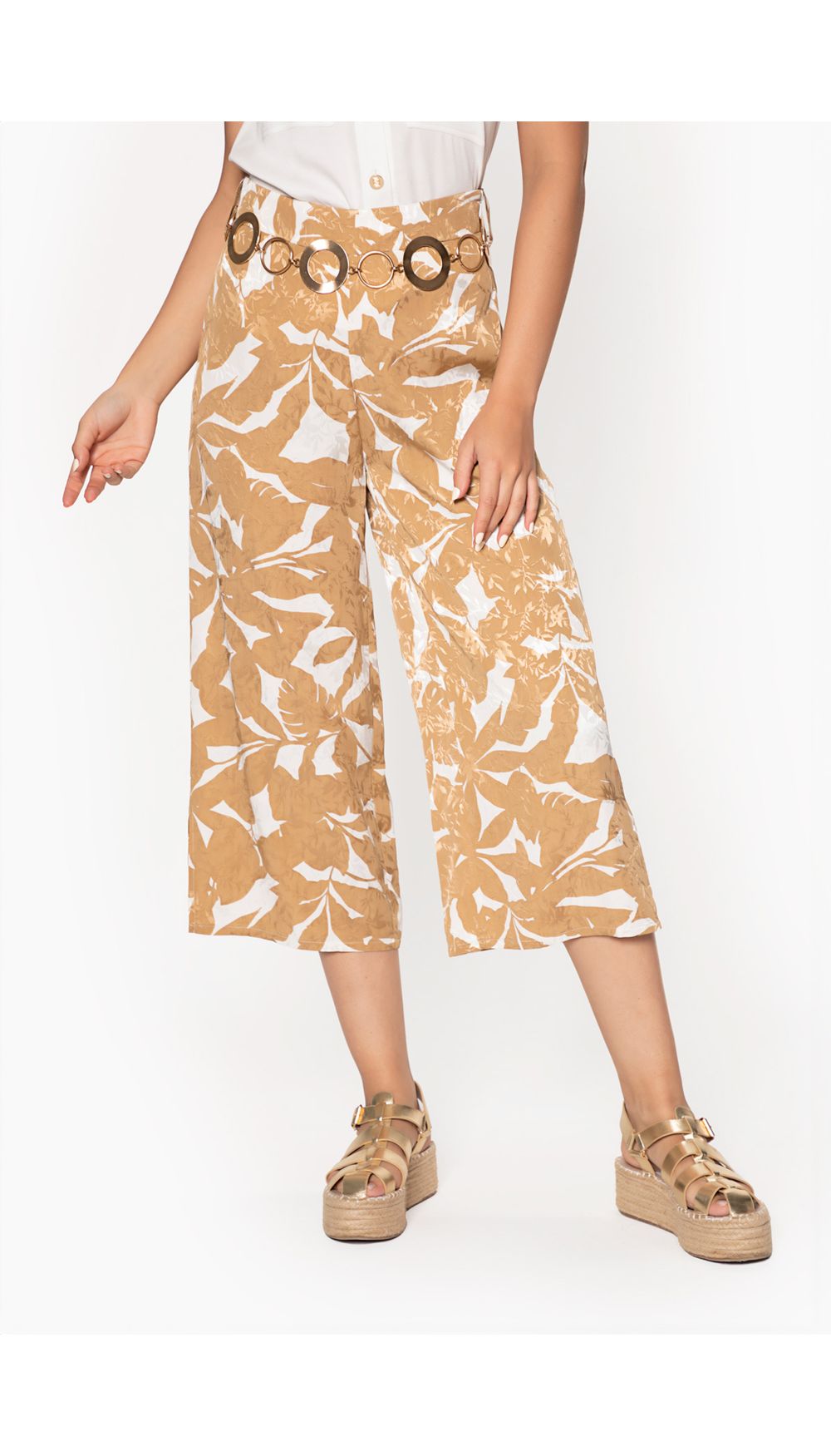 Pantalon culotte para mujer tiro alto